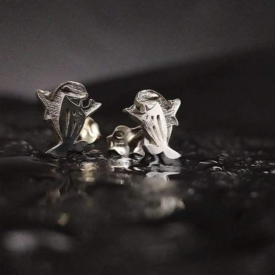 Brinco Prata 925 Santos FC Baleinha Oficial Mascote Torcedora Estilo Time Futebol Presente Feminino