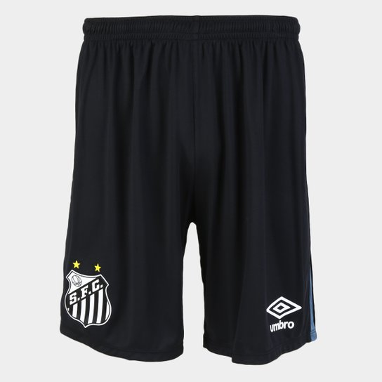 Calção Santos II 20/21 Umbro Masculino - Preto+Azul
