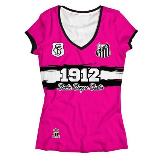 Camisa Camiseta Santos Feminina - Sereias da vila- Rosa Pink - XG