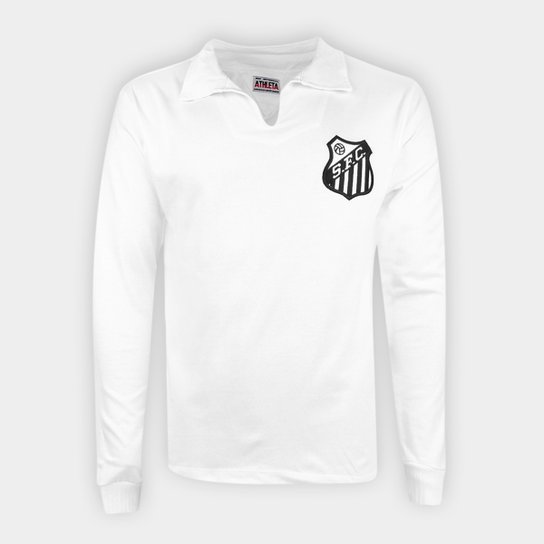 Camisa Polo Retrô Santos Manga Longa 62/63 N 10 Athleta Masculina