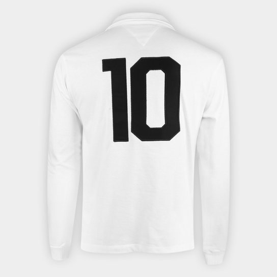 Camisa Polo Retrô Santos Manga Longa 62/63 N 10 Athleta Masculina