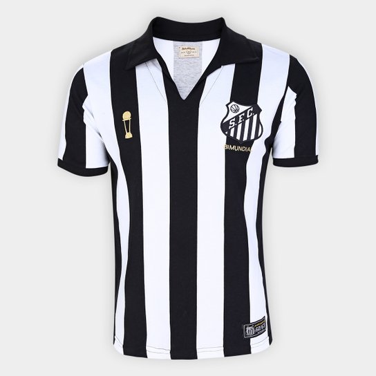 Camisa Santos 1963 Bi Mundial Listrada Retrômania Masculina