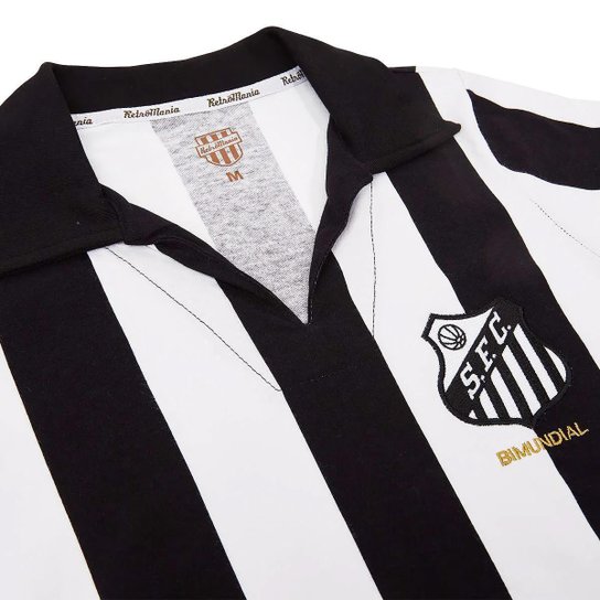 Camisa Santos Bi Mundial Retrô Listrada 62/63 Juvenil