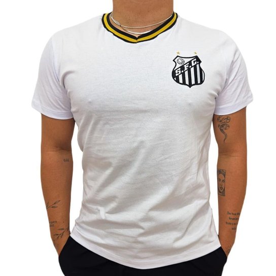 Camisa Santos Clube Branca Algodão - Masculino
