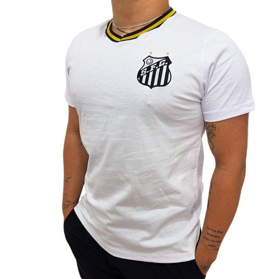 Camisa Santos Clube Branca Algodão - Masculino