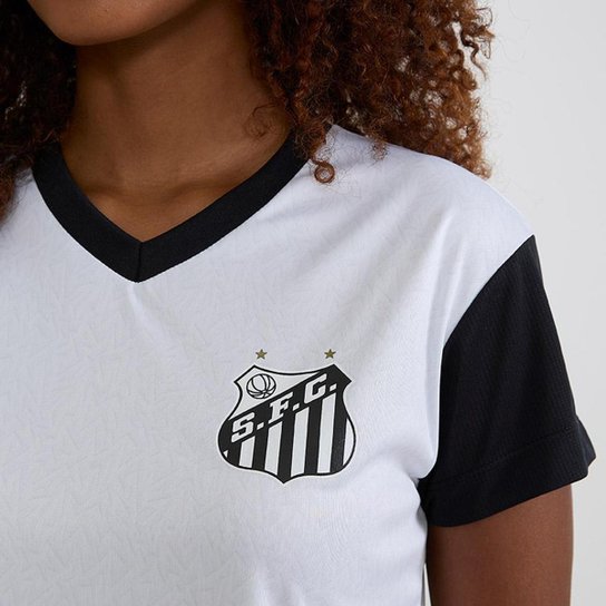Camisa Santos Cropped Dry Feminina Branca