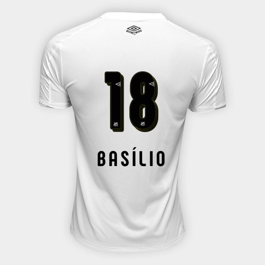 Camisa Santos I 19/20 - Nº 18 Basílio - Torcedor Umbro Masculina