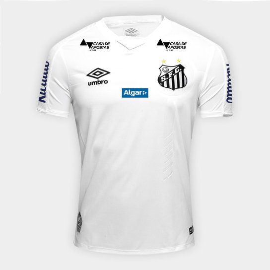 Camisa Santos I 19/20 s/nº Torcedor c/ Patrocínio Umbro Masculina