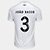 Camisa Santos I 25/26 Basso n° 3 Torcedor Umbro Masculina - Branco+Cinza