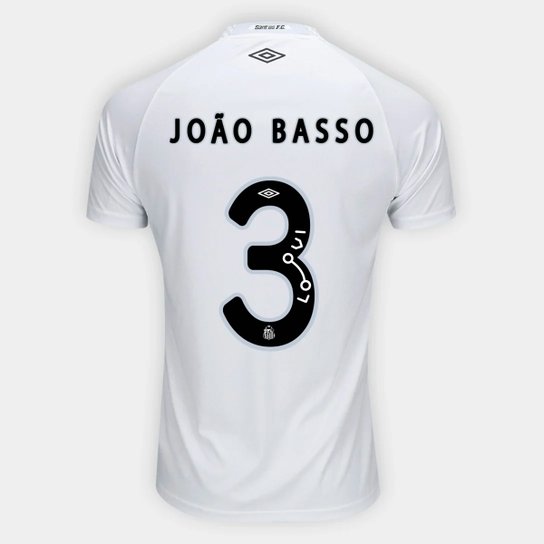 Camisa Santos I 25/26 Basso n° 3 Torcedor Umbro Masculina