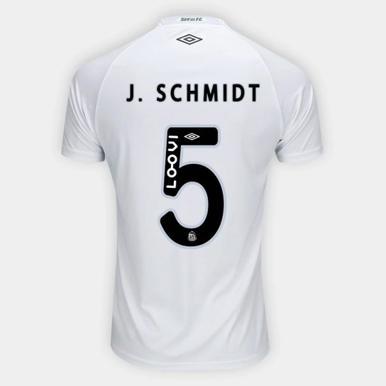 Camisa Santos I 25/26 J. Schmidt n° 5 Torcedor Umbro Masculina