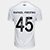 Camisa Santos I 25/26 Rafael Freitas n° 45 Torcedor Umbro Masculina - Branco+Cinza