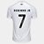Camisa Santos I 25/26 Robinho Jr. n° 7 Torcedor Umbro Masculina - Branco+Cinza
