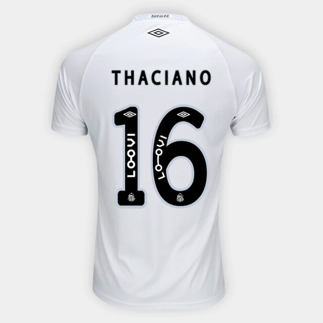 Camisa Santos I 25/26 Thaciano n° 16 Torcedor Umbro Masculina