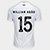 Camisa Santos I 25/26 Willian Arão nº 15 Torcedor Umbro - Branco+Cinza