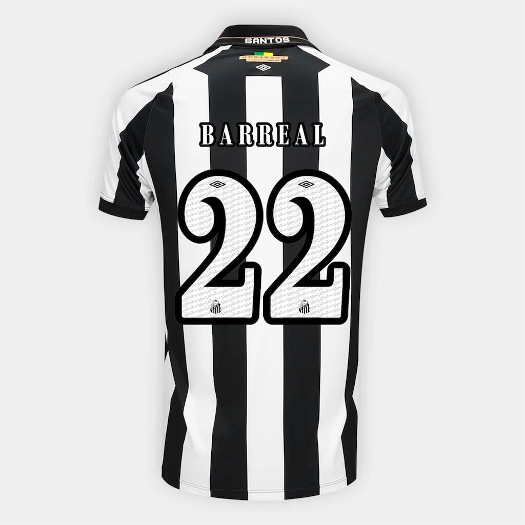 Camisa Santos II 26/27 Barreal Nº 22 Torcedor Umbro Masculina