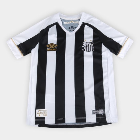 Camisa Santos Juvenil II 18/19 s/n° Torcedor Umbro - Branco+Preto
