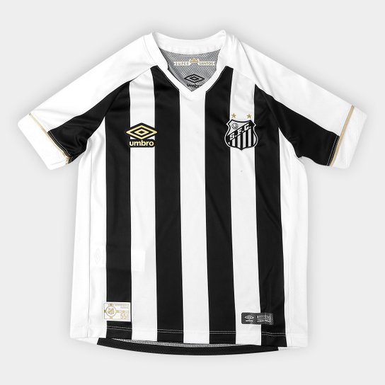 Camisa Santos Juvenil II 2018 s/n° Torcedor Umbro - Branco+Preto