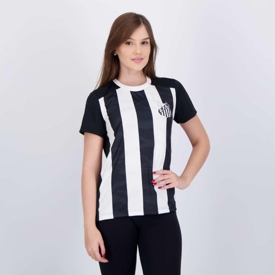 Camisa Santos Matriz Feminina Preta e Branca