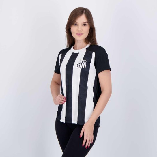 Camisa Santos Matriz Feminina Preta e Branca