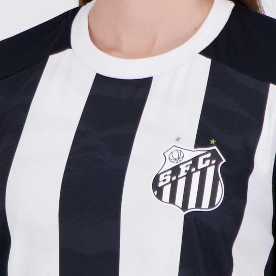 Camisa Santos Matriz Feminina Preta e Branca