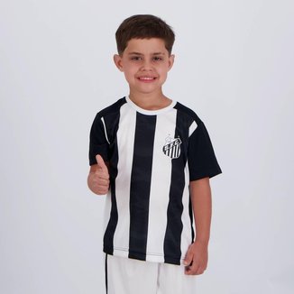 Camisa Santos Matriz Infantil Preta e Branca
