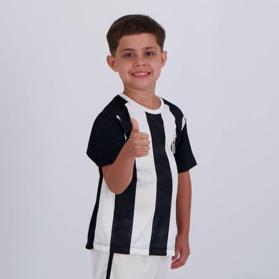 Camisa Santos Matriz Infantil Preta e Branca