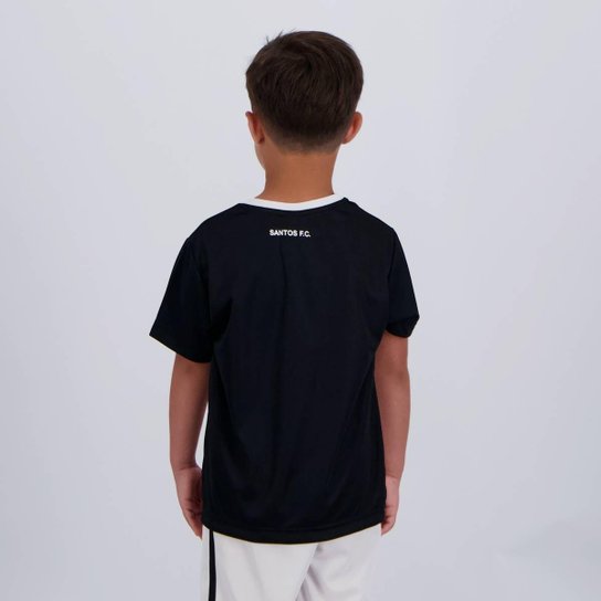 Camisa Santos Matriz Infantil Preta e Branca