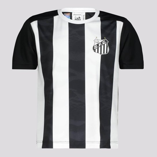 Camisa Santos Matriz Infantil Preta e Branca