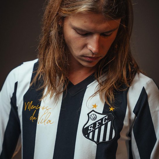 Camisa Santos Retrô 1978 Manga Longa Listrada Masculina