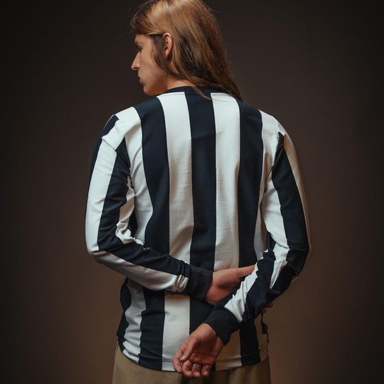 Camisa Santos Retrô 1978 Manga Longa Listrada Masculina