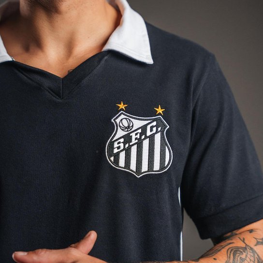Camisa Santos Retrô 2010 Preta Masculina