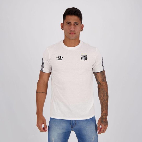 Camisa Umbro Santos Concentração 2020 Masculina - Branco
