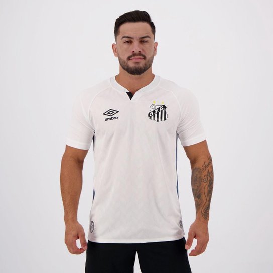 Camisa Umbro Santos I 2020 N°10 Masculina - Branco