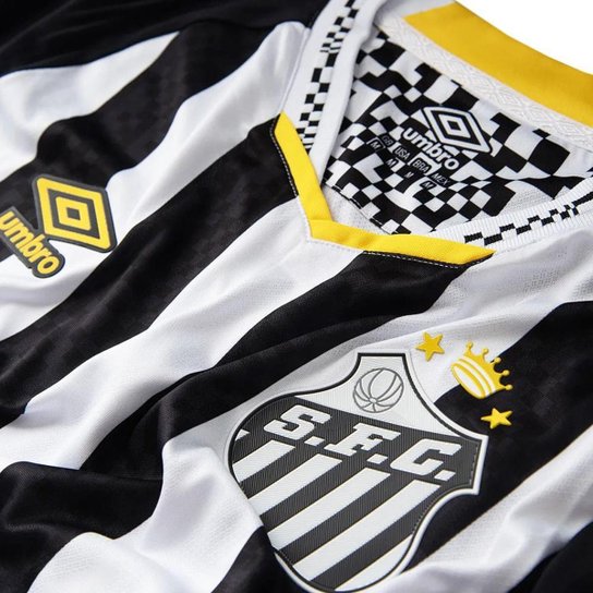 CAMISA UMBRO SANTOS OFICIAL 2 2025 MASCULINO - JOGADOR S/N - PTO/BCO GGGG