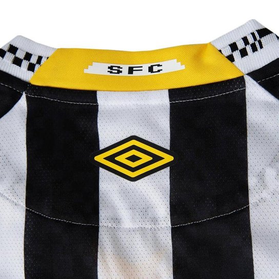 CAMISA UMBRO SANTOS OFICIAL 2 2025 MASCULINO - JOGADOR S/N - PTO/BCO GGGG
