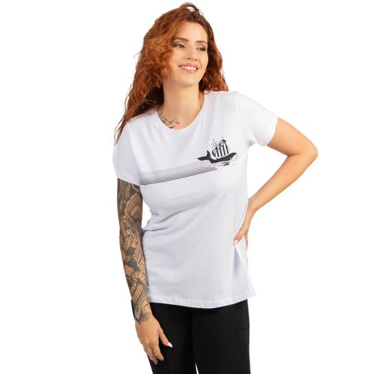 Camiseta Baby Look Feminina Oficial Santos