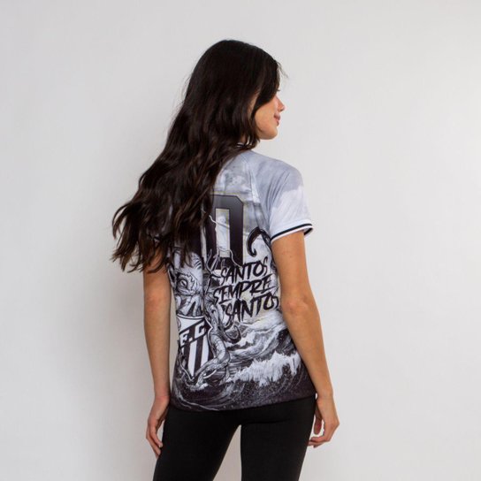 Camiseta Baby Look Santos Oficial Alvinegro Praiano
