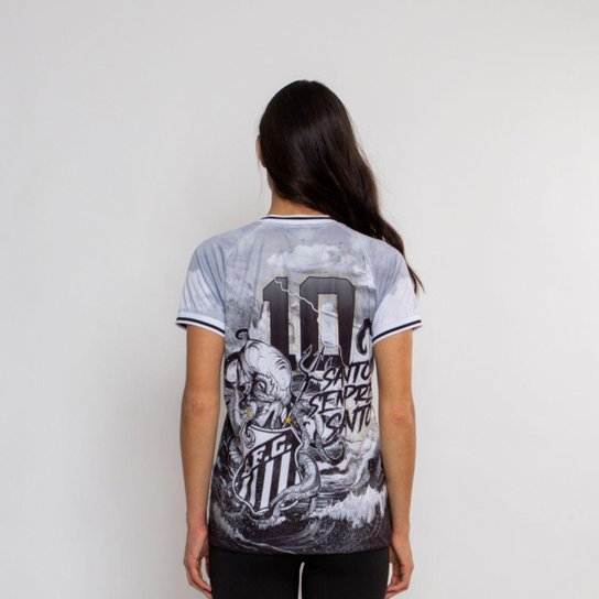 Camiseta Baby Look Santos Oficial Alvinegro Praiano