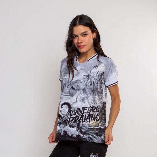 Camiseta Baby Look Santos Oficial Alvinegro Praiano
