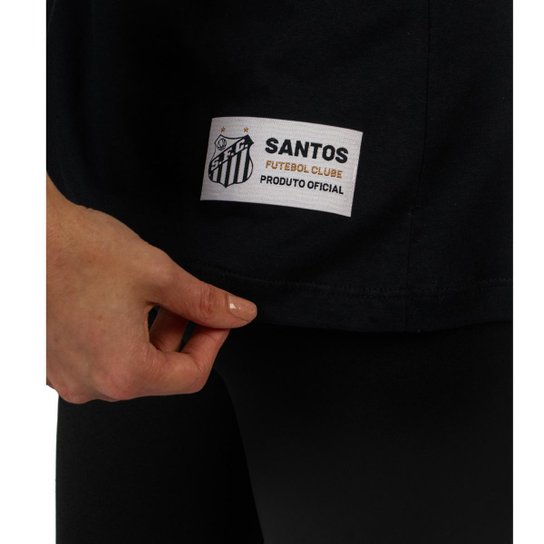 Camiseta Baby Look Santos Oficial Escudo Feminina