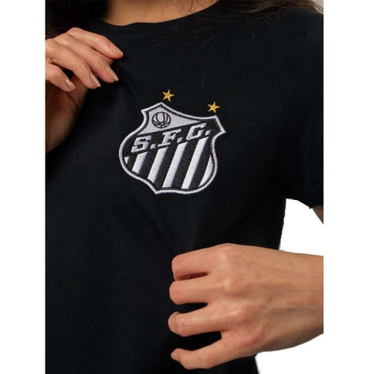 Camiseta Baby Look Santos Oficial Escudo Feminina
