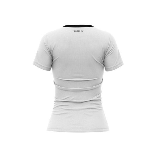 Camiseta Braziline Santos Prospective Feminina - Preto e Branco Preto-branco P