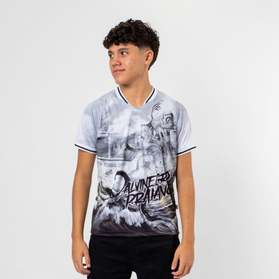 Camiseta Esportiva Juvenil Santos Oficial Alvinegro Praiano