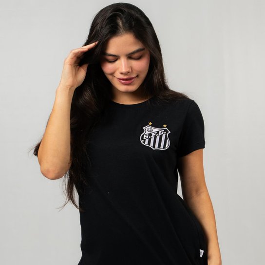 Camiseta Feminina Santos F.C. Baby Look Escudo