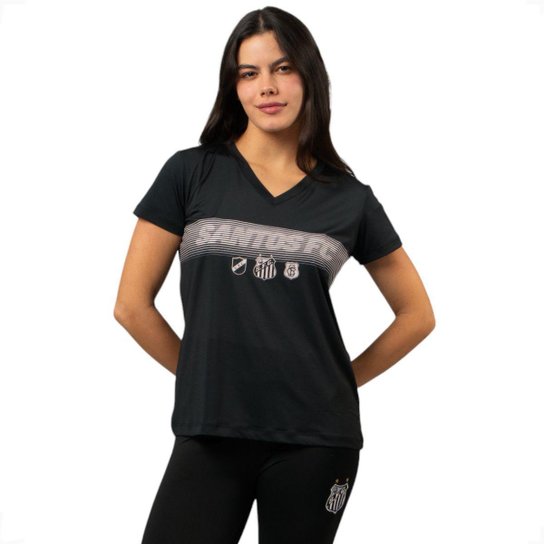 Camiseta Feminina Santos F.C Baby Look Esportiva Gola V