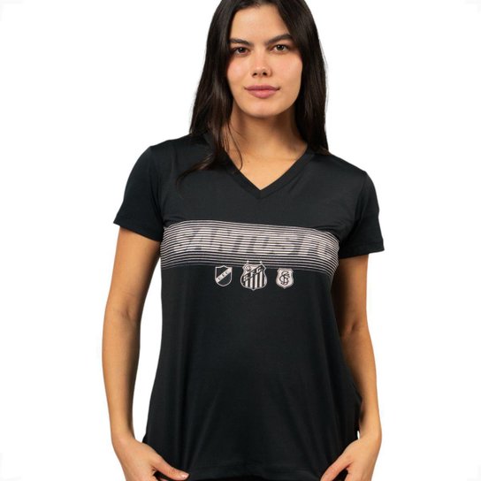 Camiseta Feminina Santos F.C Baby Look Esportiva Gola V