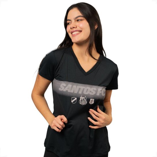 Camiseta Feminina Santos F.C Baby Look Esportiva Gola V