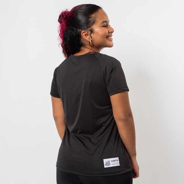 Camiseta Feminina Santos Futebol Clube BabyLook Logo Bordado