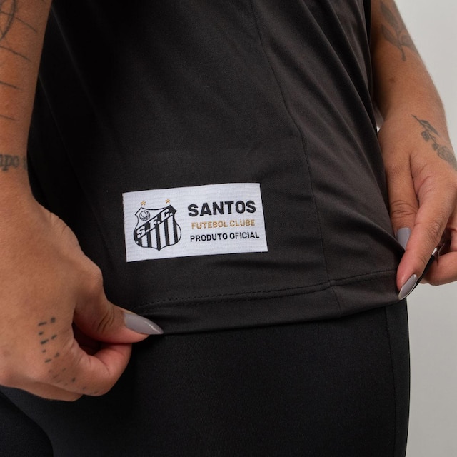 Camiseta Feminina Santos Futebol Clube BabyLook Logo Bordado